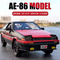 1:24 Diecast Toyota Trueno AE86 Initial D Model Car