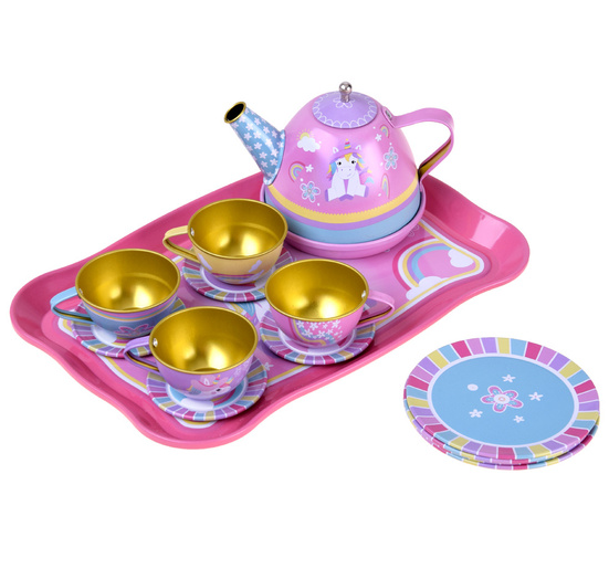 14Pcs Unicorn Metal Tea Set For Kids