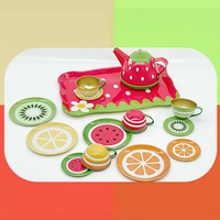 14Pcs Fruits Themed Metal Tea Set For Kids