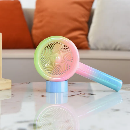 Rechargeable Colorful Desktop Fan With Lights
