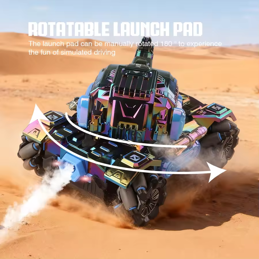 2.4G RC Gel Blaster Lateral Shooting Tank With Smoke