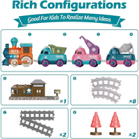 17Pcs Kids Locomotive Engineering Train Track Set