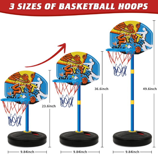 Kids Adjustable Height Basketball Play Set