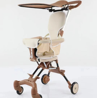 Premium Foldable Buggy Baby Stroller With Sunshade - Brown