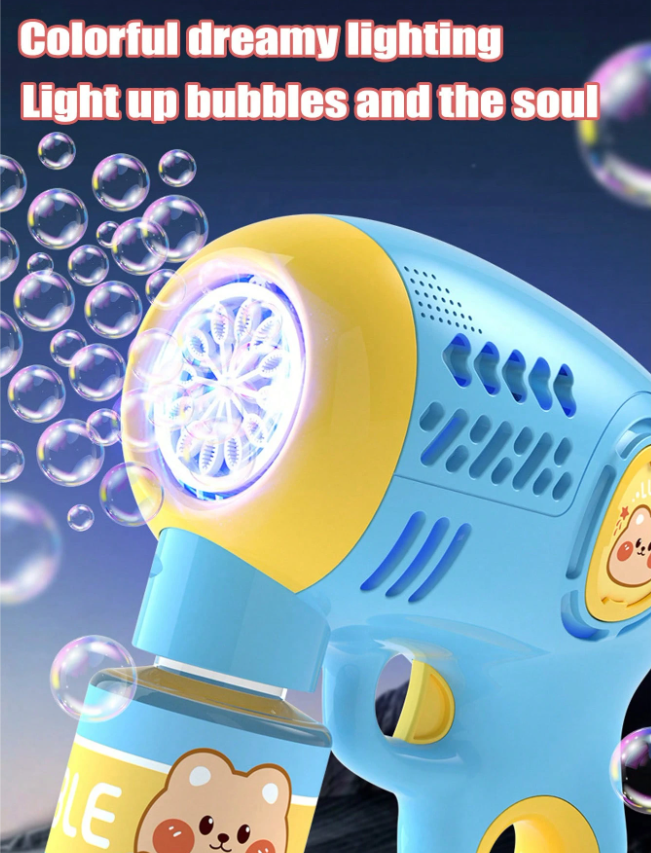 Electric Cute Colorful Bubble Gun With Lights