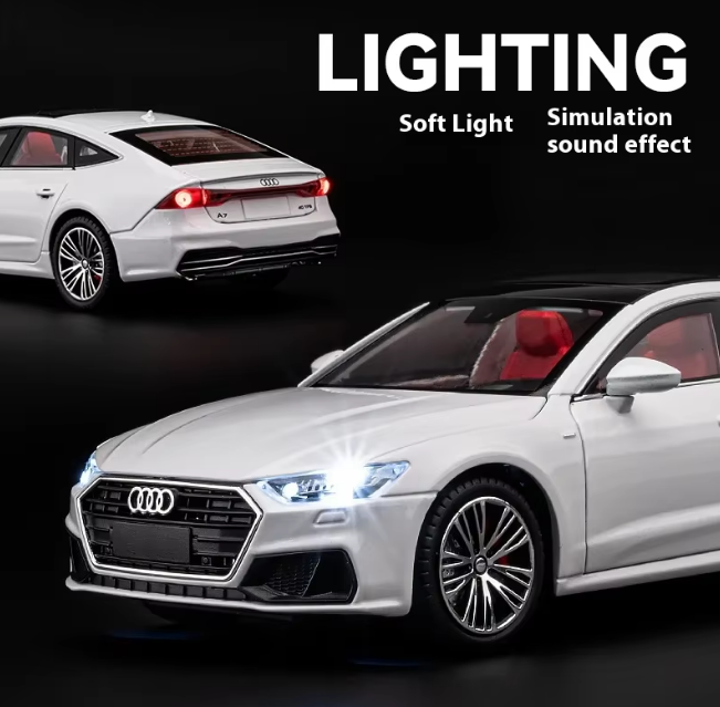 1:24 Diecast Audi A7 Model Car With Headlights