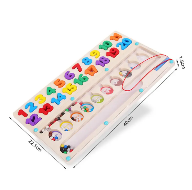 2in1 Wooden Number Learning & Maze Game Board