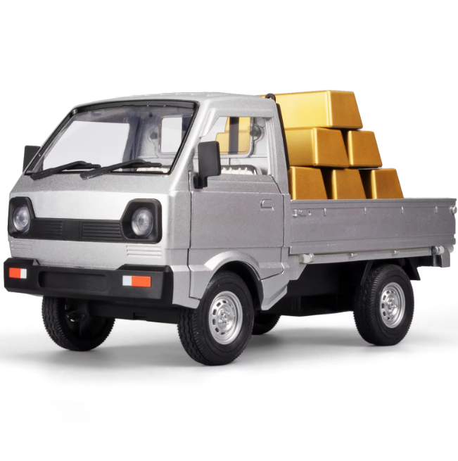 1:24 Diecast Suzuki Pickup Model Truck With Gold Bricks