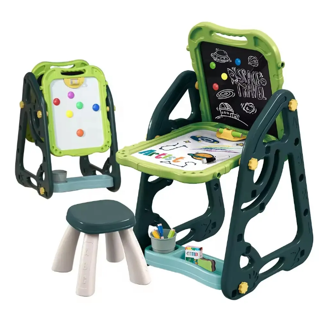 Multi-functional Artistic Drawing Board With Stool - Green