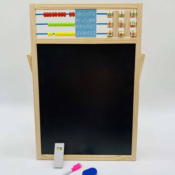 Wooden Multi-Functional Logarithmic Black & White Writing Board
