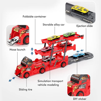 ABS Mini Car Launcher Truck With 8Pcs Alloy Cars