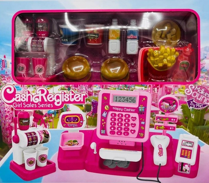 Girls Hamburger Cash Register Toy With Sound