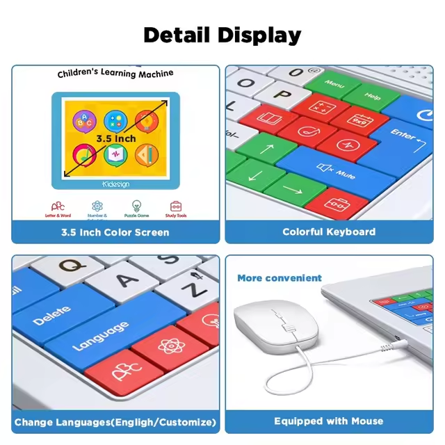 Multi-functional 60 Activities Kids Learning Laptop