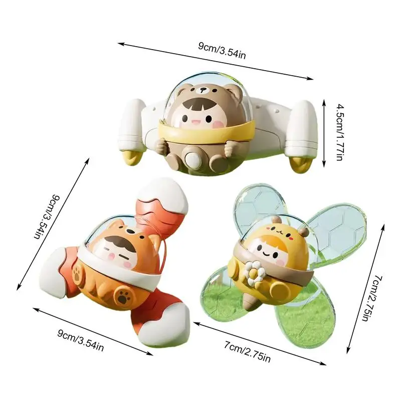 3Pcs Space Themed Baby Spinning Rattles
