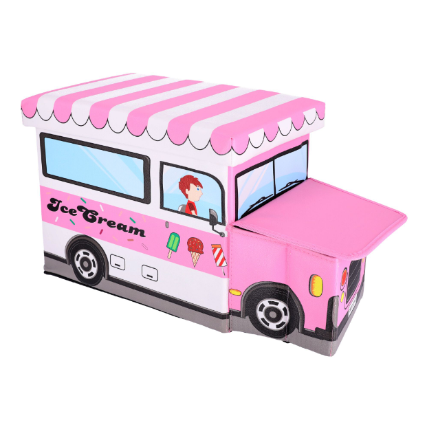 Kids Foldable Storage Box - Ice Cream Car Pink