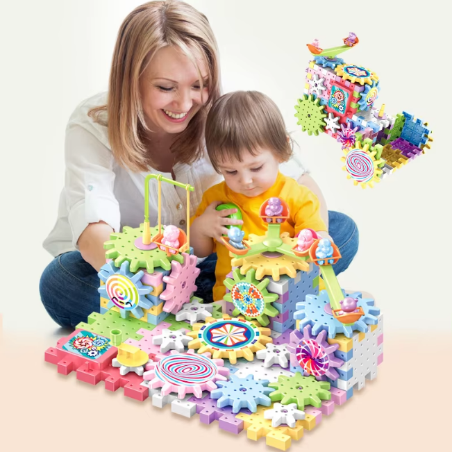 116Pcs DIY Electric Gear Spinning Building Blocks
