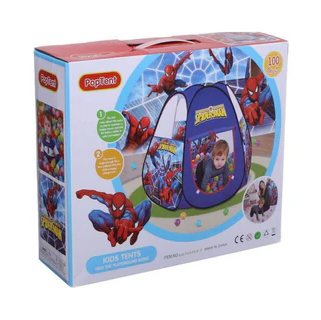 Kids Spiderman Pop Tent House With 100 Balls