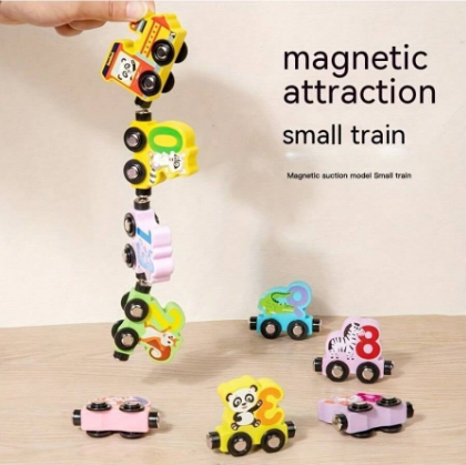 Wooden Magnetic Number Small Train With Engine 0-9