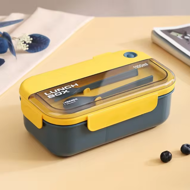 1100ml Premium Plastic Lunch Box With Spoon & Fork