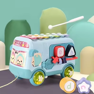 Sobebear Baby Musical Xylophone & Puzzle Bus
