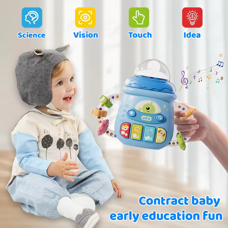 Baby Mini Cartoon Musical Bottle With Lights