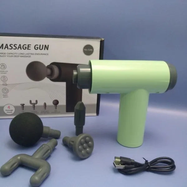 Rechargeable 4 Massage Heads Gun