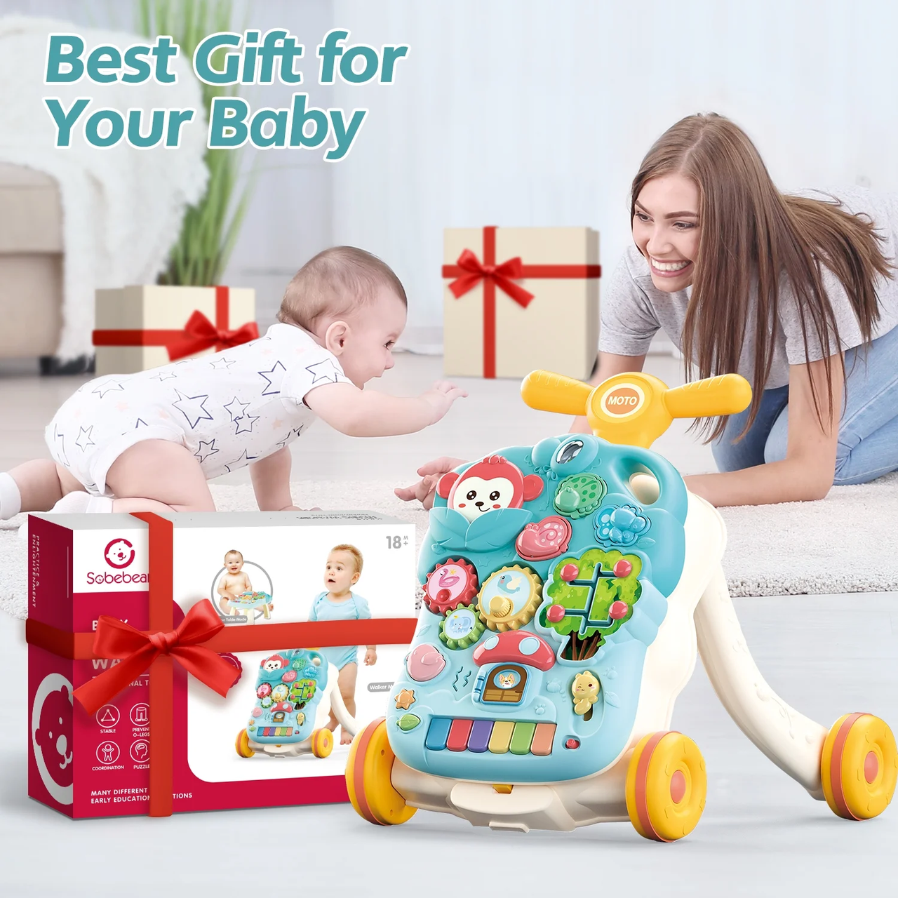 2in1 Baby Musical Walker & Activity Table - Green