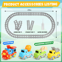 17Pcs Kids Dinosaur Train track Set With Smoke