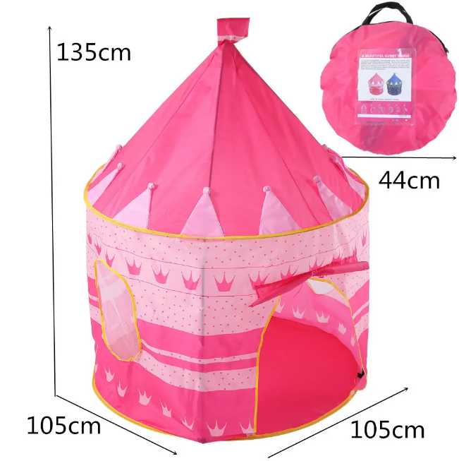 Portable Cubby Tent House For Kids - Pink