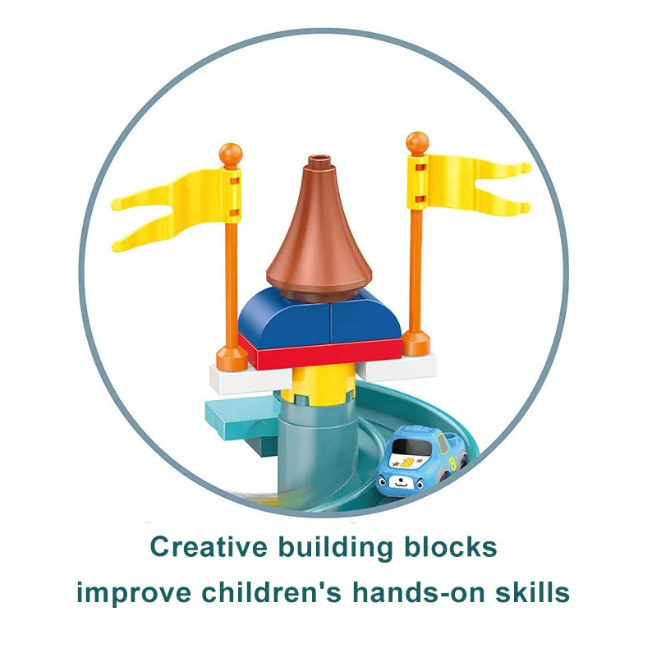 27Pcs DIY Manual Rotary Car Slide Track Building Blocks