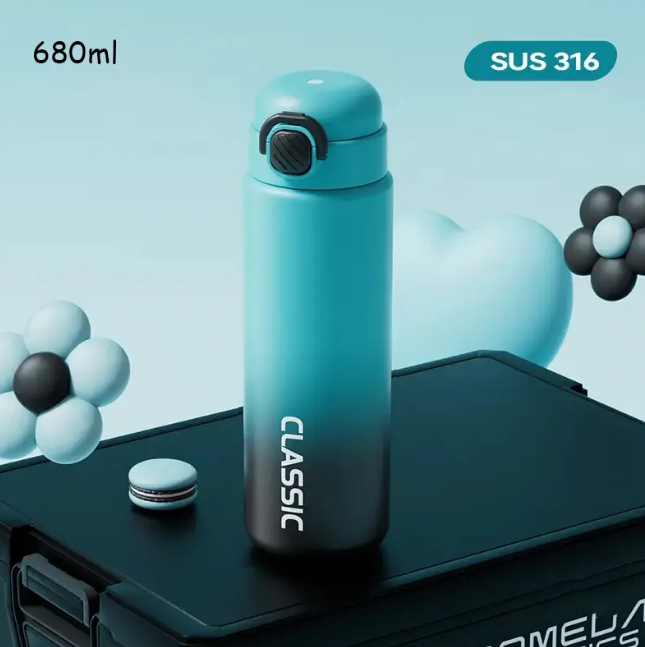 680ml Classic Dual Color Stainless Steel Water Bottle