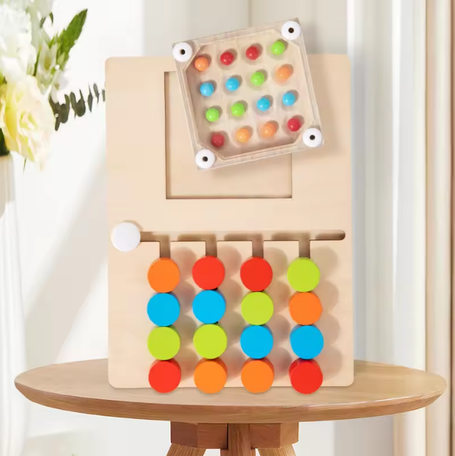 Wooden Four Color Puzzle Game Board