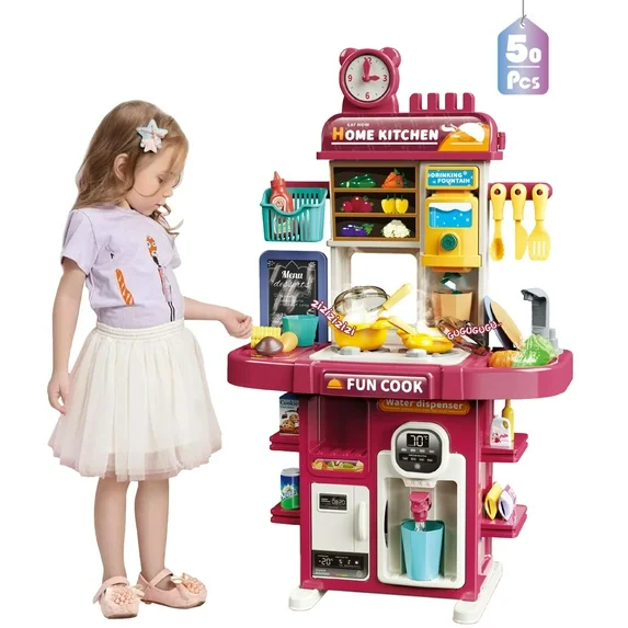 50Pcs Kids Pretend Chef Kitchen Set