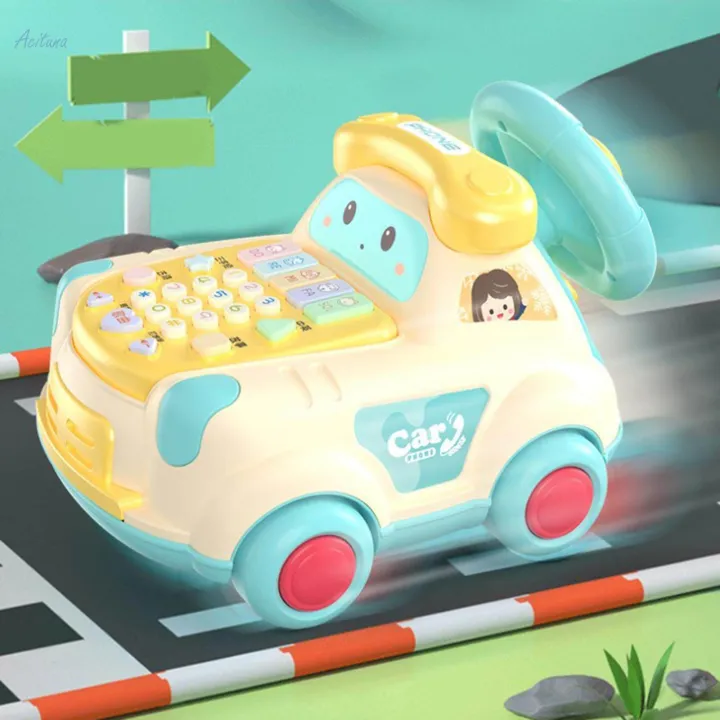 Multi-functional Kids Steering Musical Telephone Car