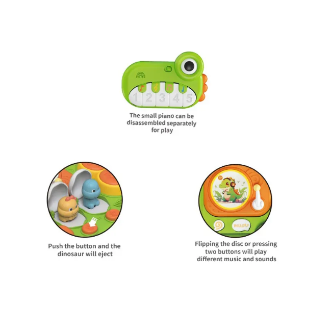 Multi-functional Kids Dinosaur Musical Piano Activity Table