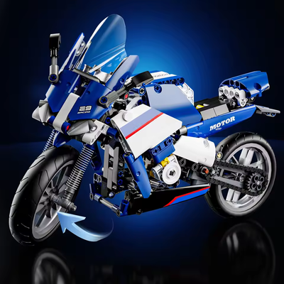 426Pcs DIY Tech Lego Bricks Racing Bike 