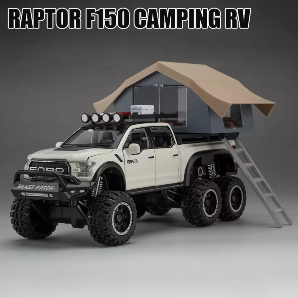 1:24 Diecast Ford Raptor F150 Camping Truck