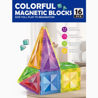 16Pcs Colorful Magnetic Tiles Building Blocks