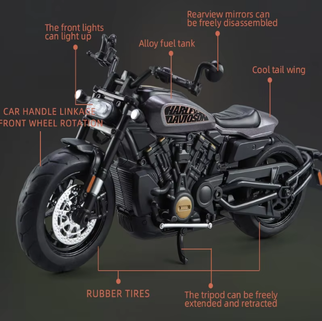 1:12 Diecast Harley Davidson Sportster Model Bike