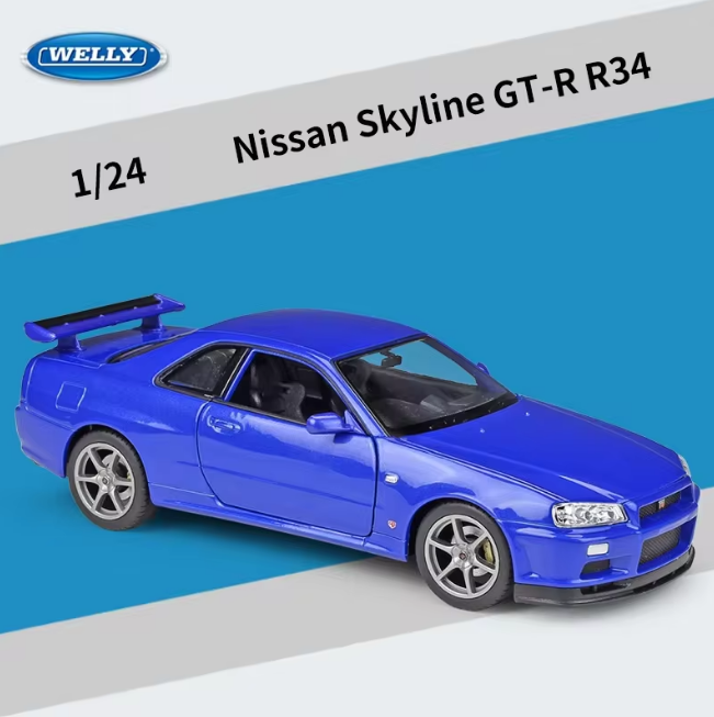 Welly 1:24 Diecast Nissan Skyline GTR R34 Model Car