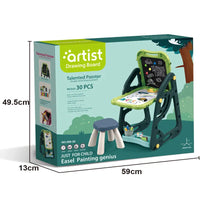 Thumbnail for Multi-functional Artistic Drawing Board With Stool - Green