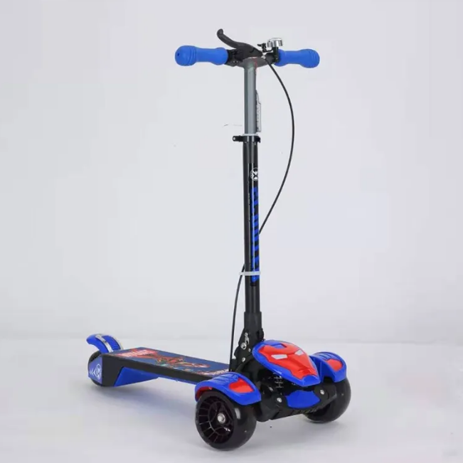 Avengers Large Foldable Kick Scooter With Light & Music - Blue