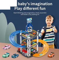Manual Double Lane Urban Parking Lot Track With 2Pcs Cars