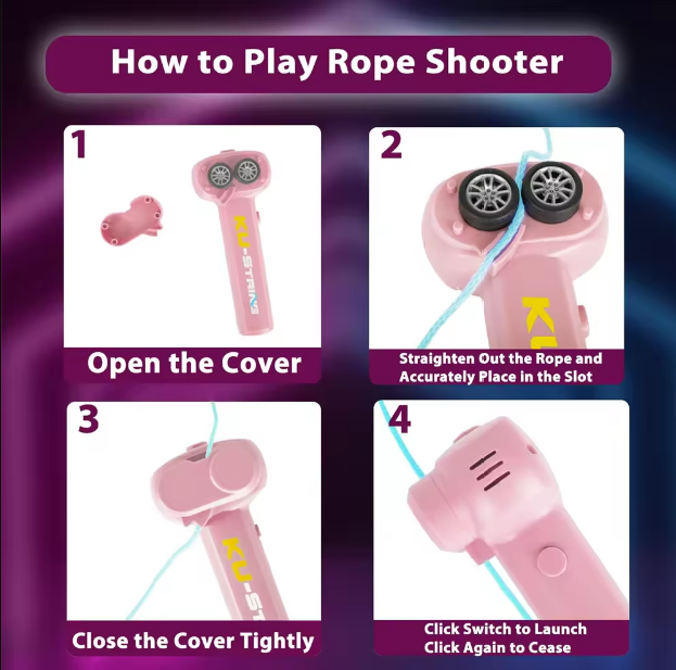 Rechargeable Glow-in-The-Dark Rope Light Shooter Toy