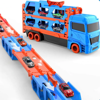 2in1 Kids Ejection Foldable Truck Track Set - 6Pcs Cars
