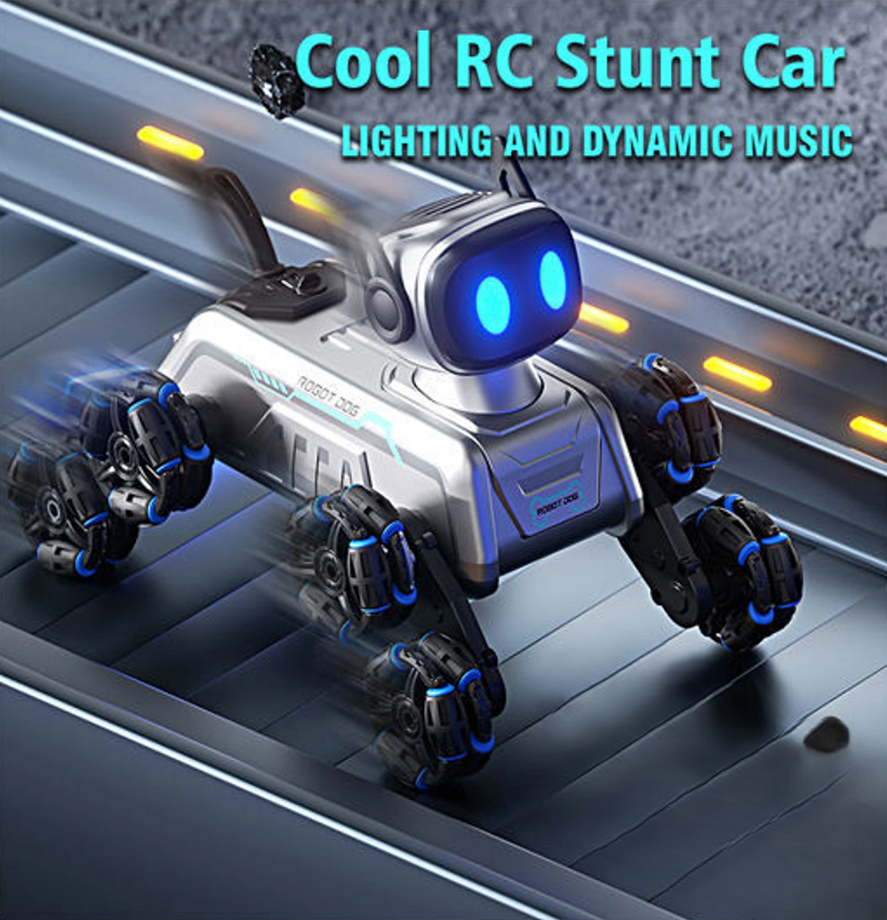 2.4GHz Remote Controlled Stunt Robot Dog With Smoke