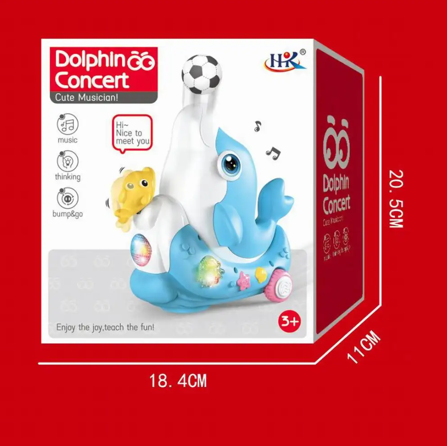 Electric Cute Ball Blowing Dolphin With Light & Music