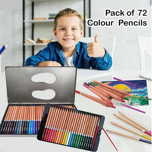 72Pcs Water Color Pencils Set With Tin Box