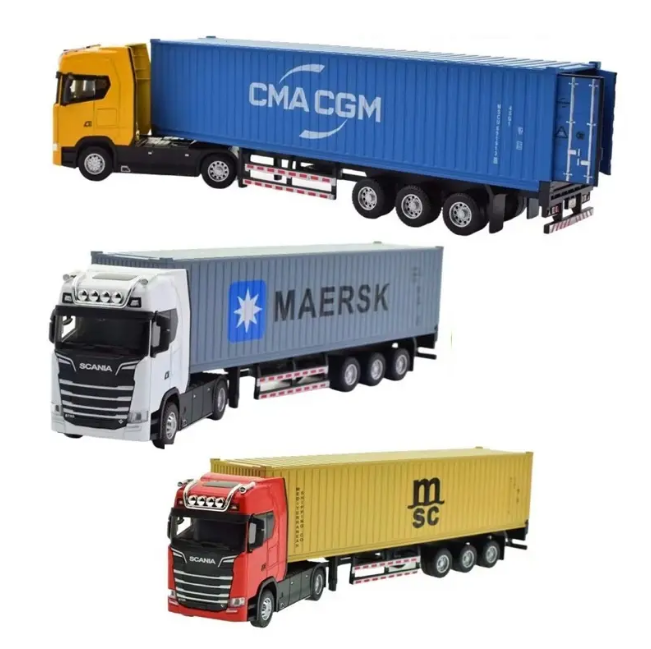 1:36 Diecast Metal Scania Transport Container Truck