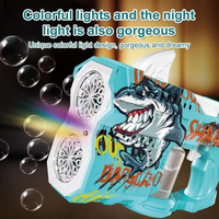 Electric Dual-Holes Shark Themed Colorful Bubble Gun